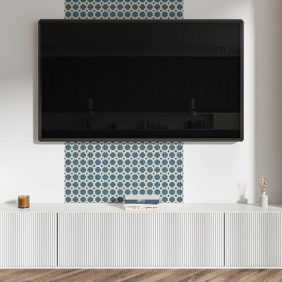 Square wall panel Floral checkered pattern