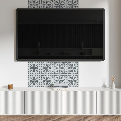 Square tv wall panel Plant motif in symmetry