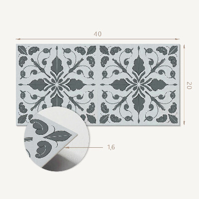 Square tv wall panel Plant motif in symmetry