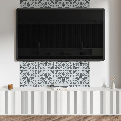 Square tv wall panel Plant motif in symmetry