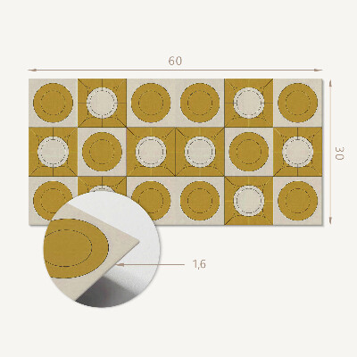 Square wall panel Geometric pattern with circles