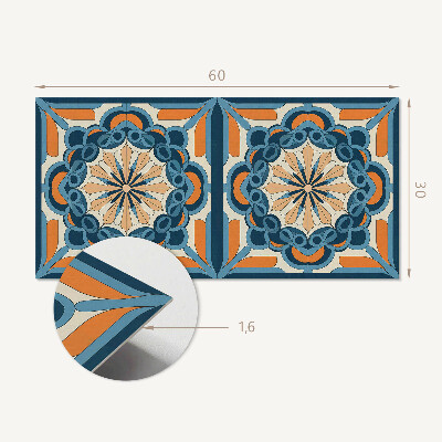 Square tv wall panel Mandala pattern with a floral motif