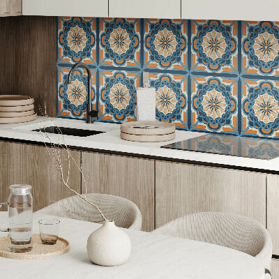 Square tv wall panel Mandala pattern with a floral motif