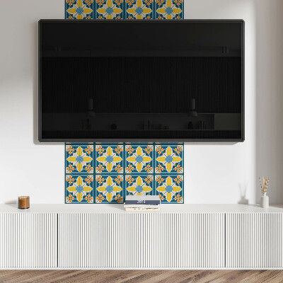 Square wall panel Floral geometric pattern