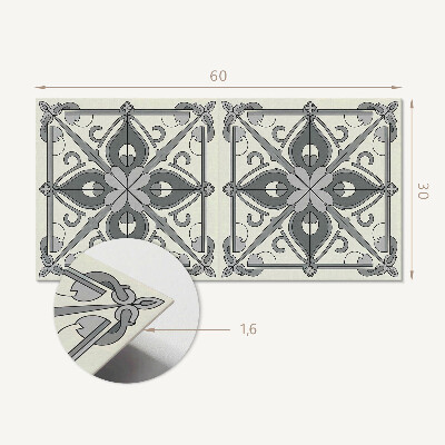 Square tv wall panel Floral pattern with symmetry