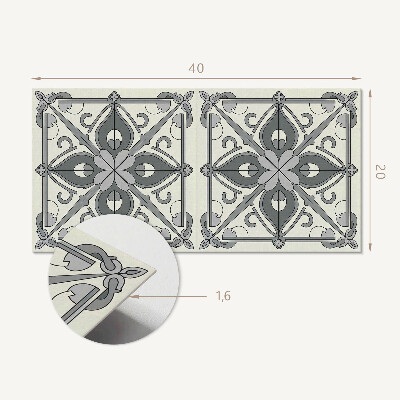 Square tv wall panel Floral pattern with symmetry