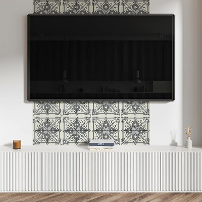 Square tv wall panel Floral pattern with symmetry
