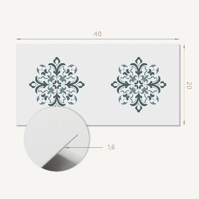 Square wall panel Floral pattern in symmetry