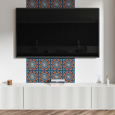 Square tv wall panel Mandala pattern with leaves
