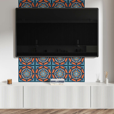 Square tv wall panel Mandala pattern with leaves