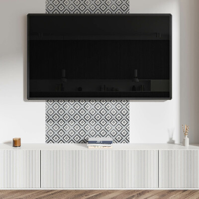 Square tv wall panel Geometric rhombus pattern