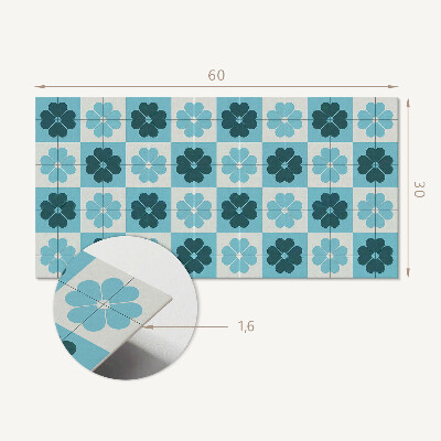 Square tv wall panel Floral checkered pattern