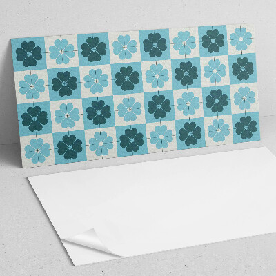 Square tv wall panel Floral checkered pattern