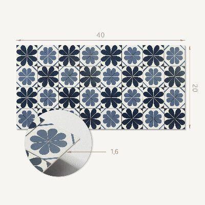 Square wall panel Floral pattern on tiles