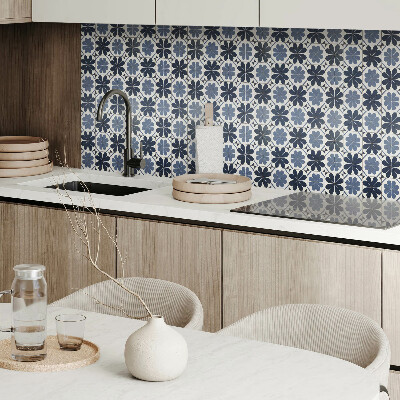 Square wall panel Floral pattern on tiles