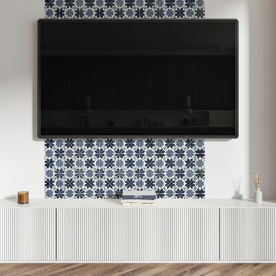 Square wall panel Floral pattern on tiles