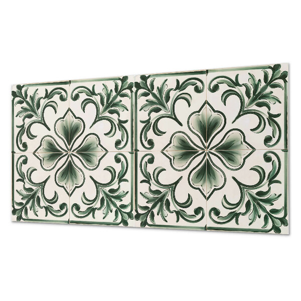 Square wall panel Pattern with leaves and hearts