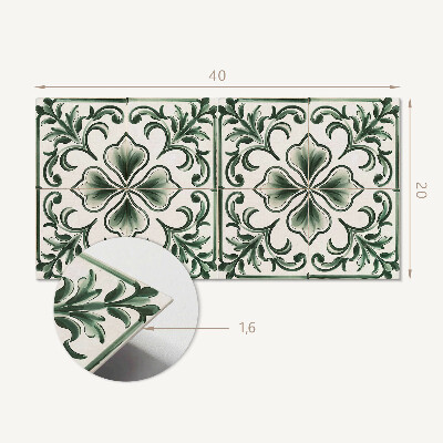Square wall panel Pattern with leaves and hearts