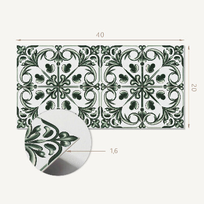 Square tv wall panel Plant pattern in the tile