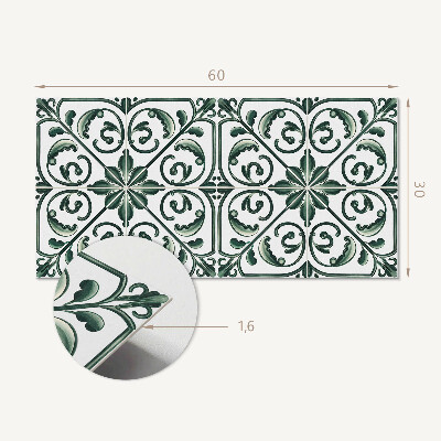 Square wall panel Plant pattern with ornaments