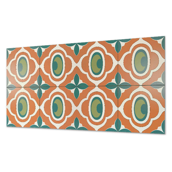 Square wall panel Mosaic pattern with a plant motif