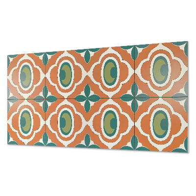 Square wall panel Mosaic pattern with a plant motif
