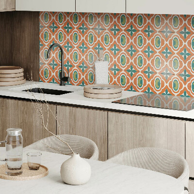 Square wall panel Mosaic pattern with a plant motif