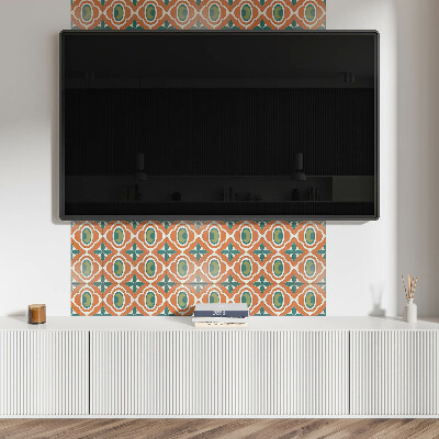 Square wall panel Mosaic pattern with a plant motif