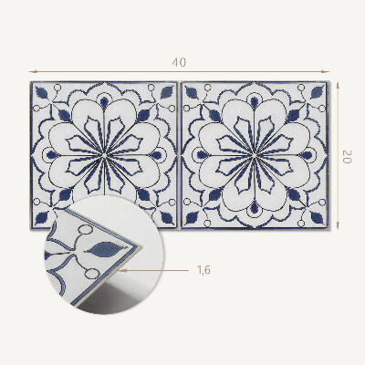 Square tv wall panel Floral ceramic pattern