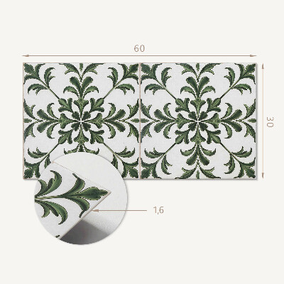 Square wall panel Plant motif on the tile