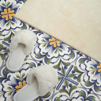 Square tv wall panel Floral ceramic pattern