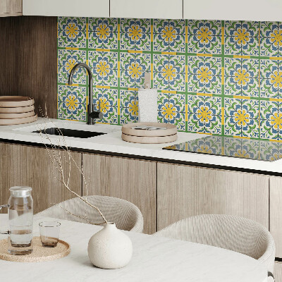 Square wall panel Floral motif with leaves