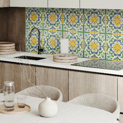 Square wall panel Floral motif with leaves