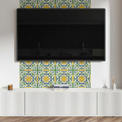 Square wall panel Floral motif with leaves