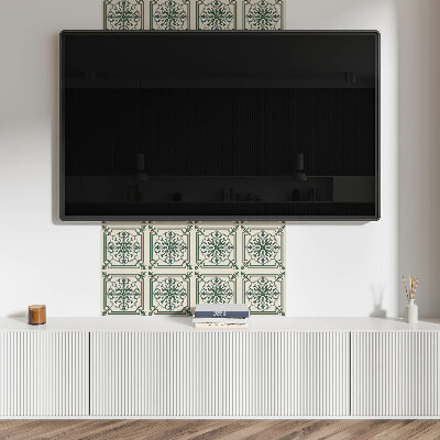 Square tv wall panel Floral pattern with ornaments