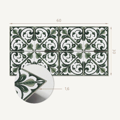 Square wall panel Plant pattern with ornaments