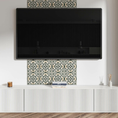 Square tv wall panel Plant pattern on the tile