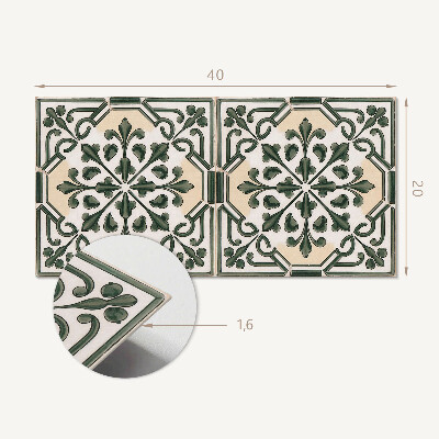 Square tv wall panel Plant pattern on the tile