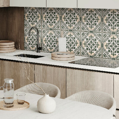 Square tv wall panel Plant pattern on the tile