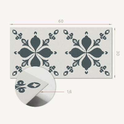 Square tv wall panel Ornamental pattern with leaves