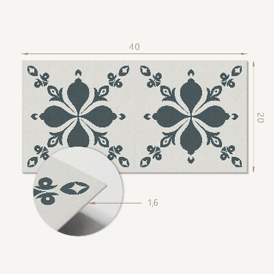 Square tv wall panel Ornamental pattern with leaves