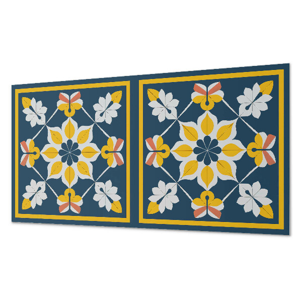 Square wall panel Floral pattern in symmetry