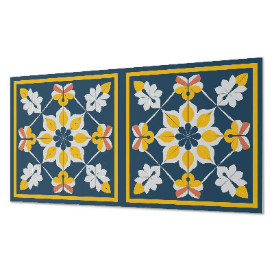 Square wall panel Floral pattern in symmetry