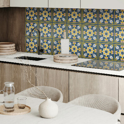 Square wall panel Floral pattern in symmetry