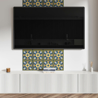 Square wall panel Floral pattern in symmetry