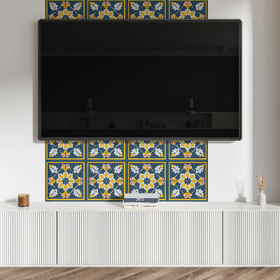 Square wall panel Floral pattern in symmetry