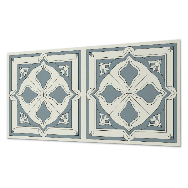 Square tv wall panel Floral pattern on tiles
