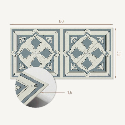 Square tv wall panel Floral pattern on tiles