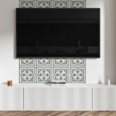 Square tv wall panel Floral pattern on tiles