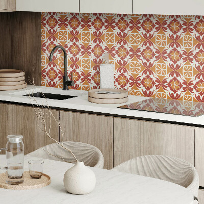 Square tv wall panel Symmetrical plant pattern
